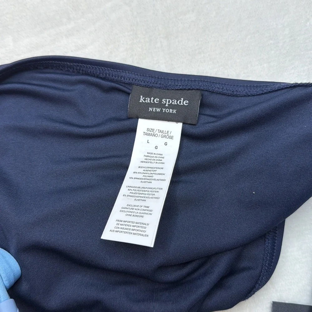 Kate Spade ♠️ Navy Blue String Bikini Bottom- Size Large- NWT